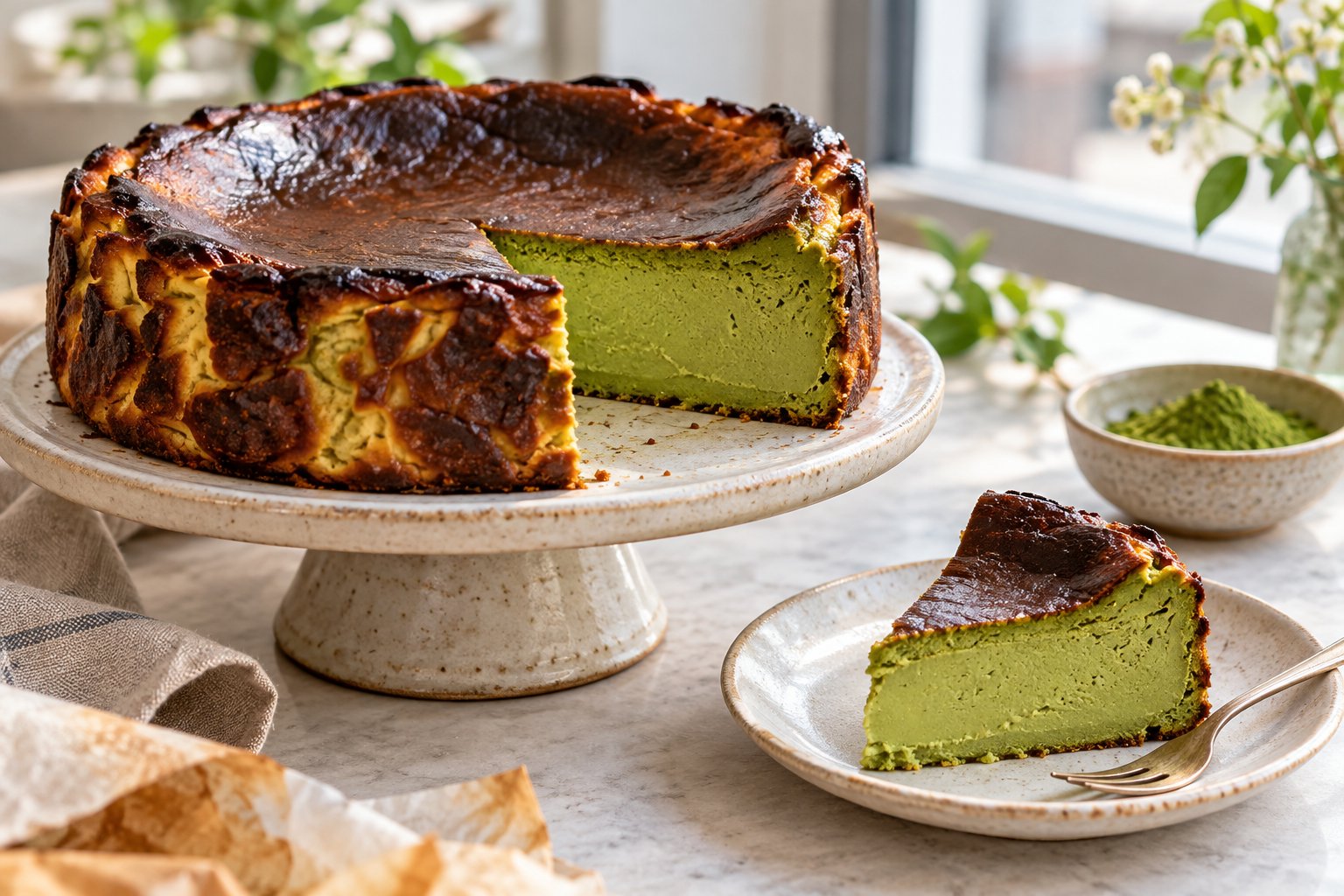 記事の写真 matcha-cheesecake